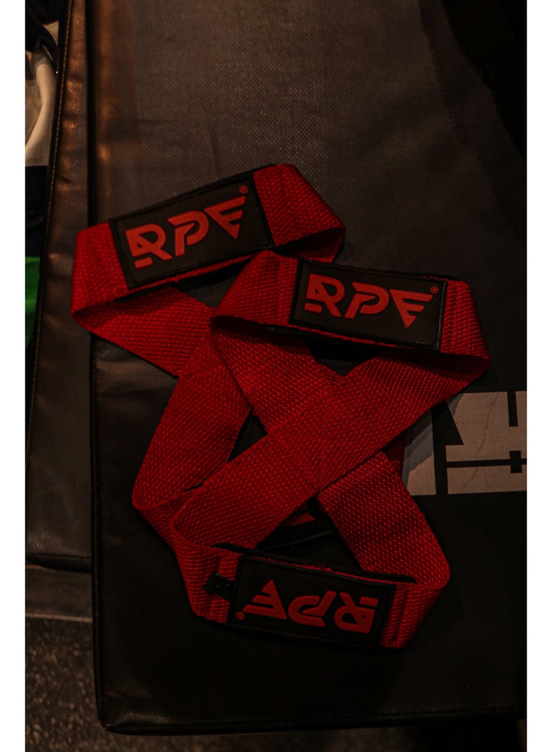 RPE Gear Red Figure-8 Lifting Straps – Heavy-Duty Deadlift Wrist Straps with Padded Support for Maximum Grip Strength - Image 2